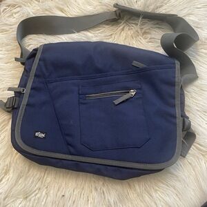 Qipi Unisex Pocket Rich Work Canvas Laptop Tablet Messenger Shoulder Bag Blue
